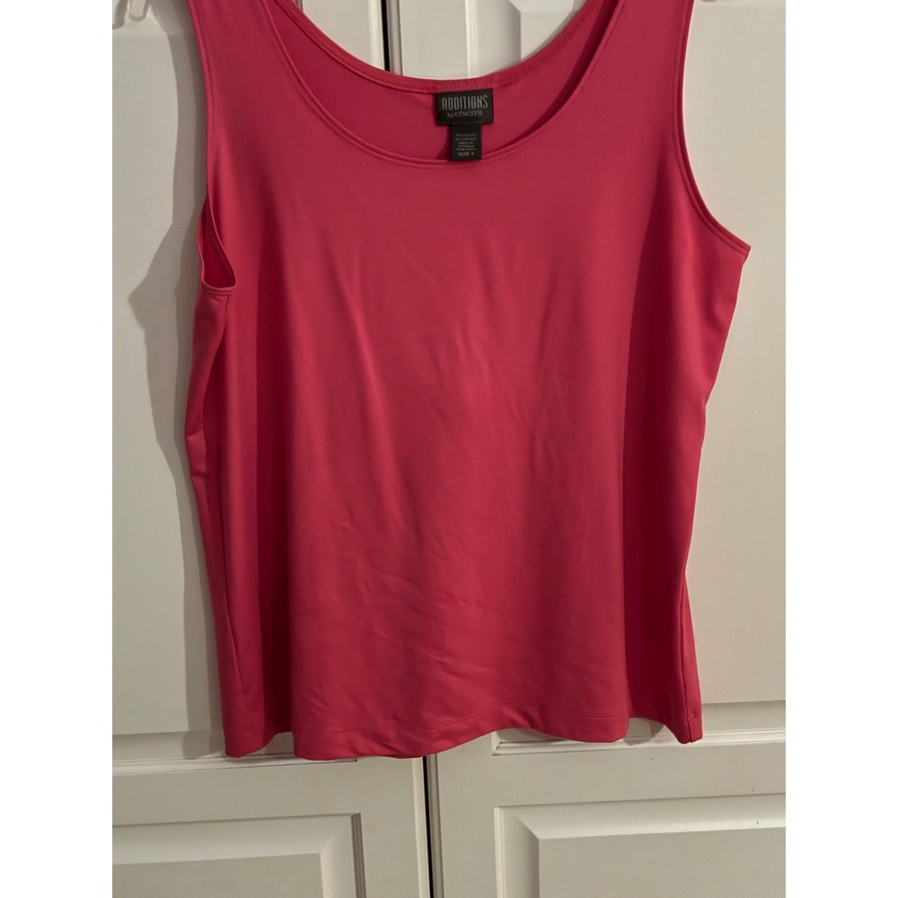 Additions by Chicos Pink Scoop Neck Tank Top‎ Shell Sleeveless Size 2 Large